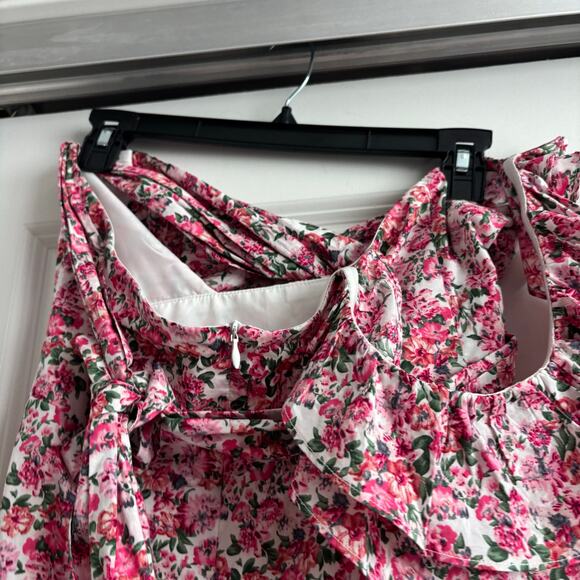 Hello Molly Ruffled Out Dress Mini Sz Small Floral - Picture 7 of 12